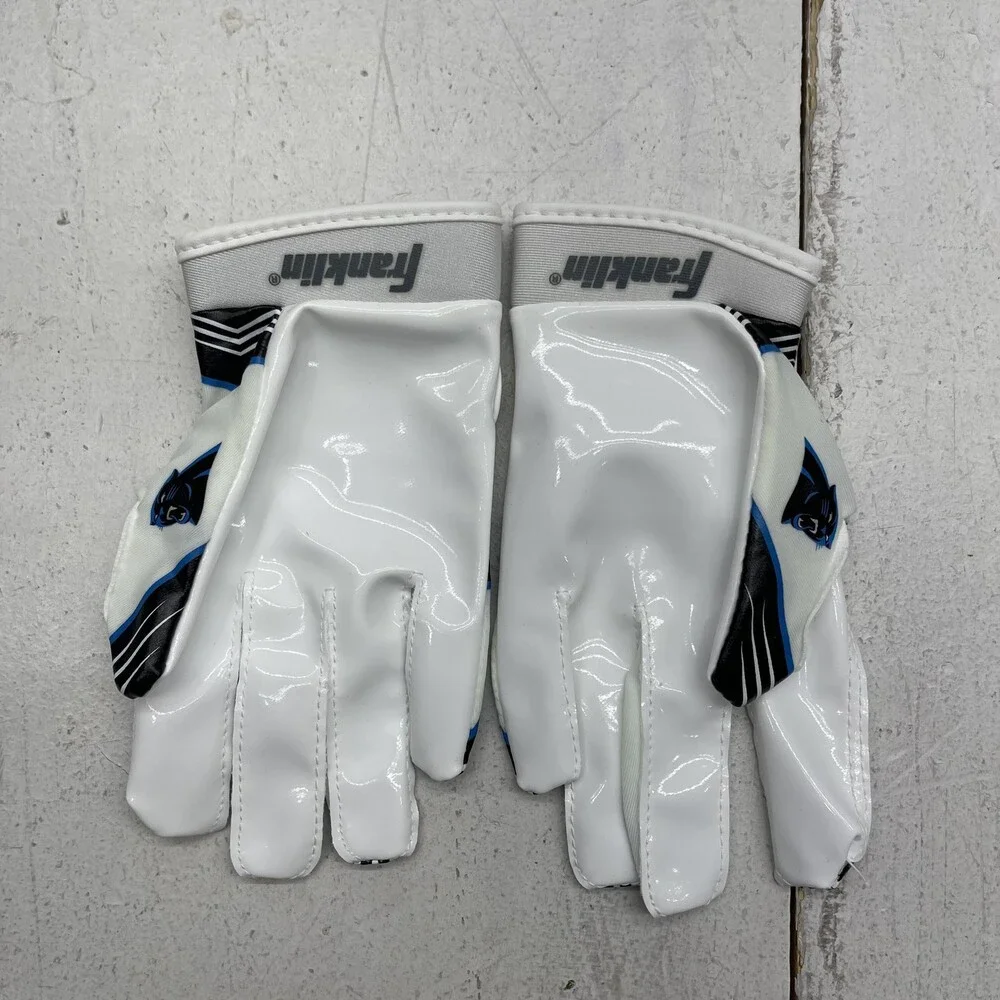 Carolina Panthers Gloves Boys Medium White NFL Football Receiver Franklin